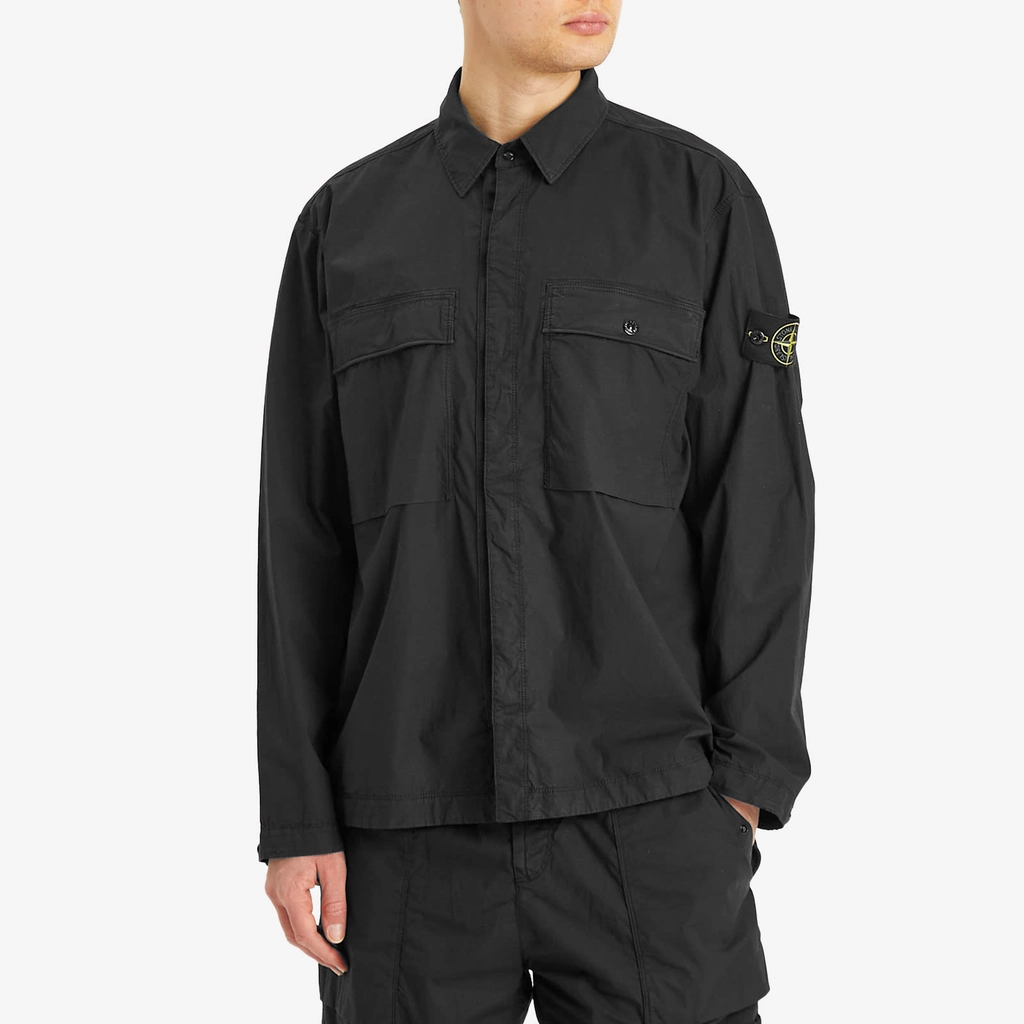 Stone Island Men's Tela Paracadute Shirt Jacket Black